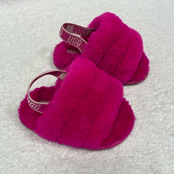 Ugg fluff yeah slide rock pink toddler 4/5 - Picture 1 of 8